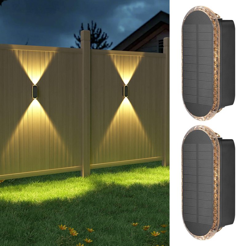 ELLASAY Solar Lights for Outdoors, Solar Wall Light Up and Down Lights Outdoor IP65 Waterproof, 3 Colours Bright Solar Lights for Garden, Wireless for Yard, Garden, Pools, House, Deck, Porch, Fence