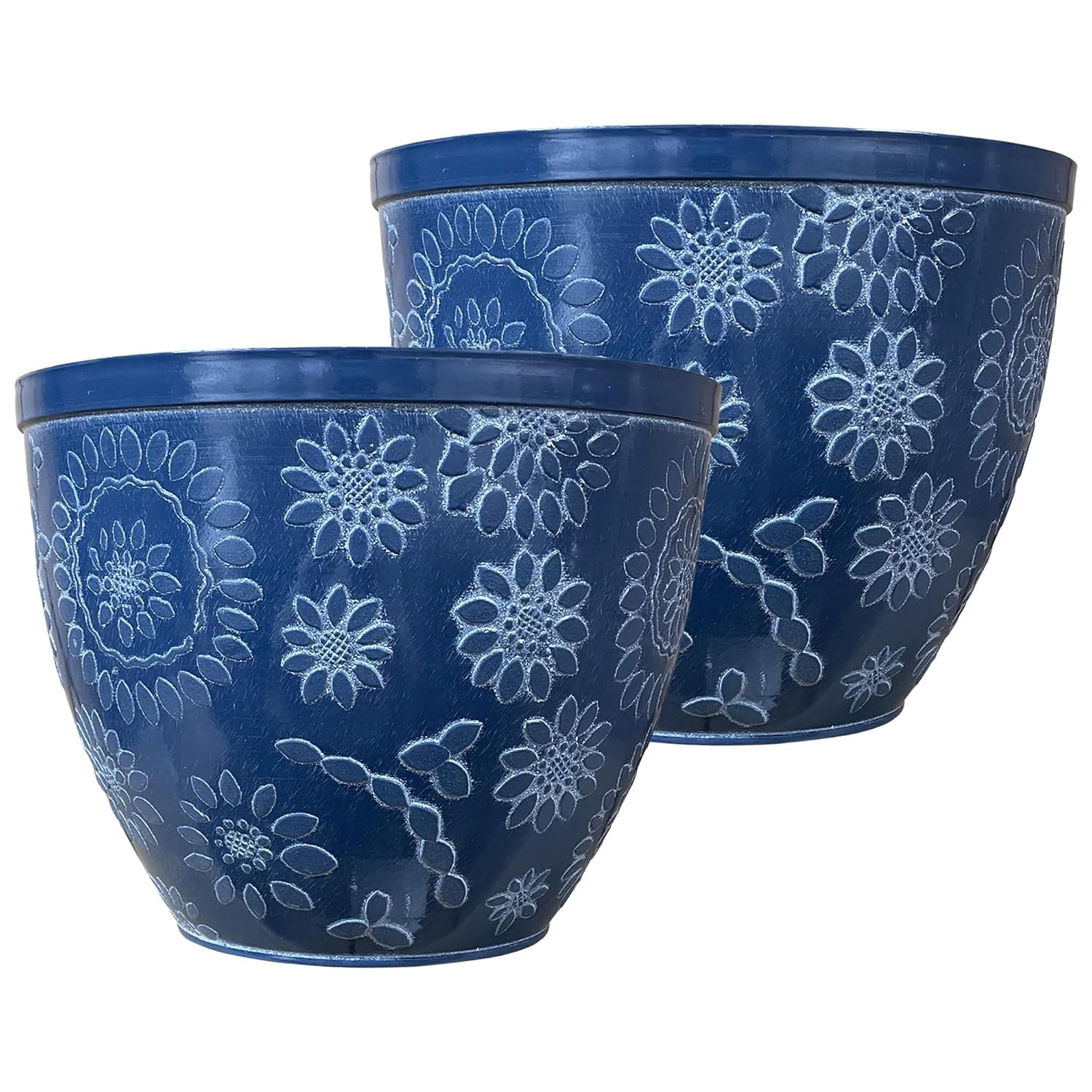SG Traders Large Plastic Round Chengdu Garden Plant Pots Planter Indoor Outdoor Pots Top Diameter Flower Pot with Drainage Holes, Beautiful Planters for Your Garden Needs Pack of 2 (30, 36, 40cm)