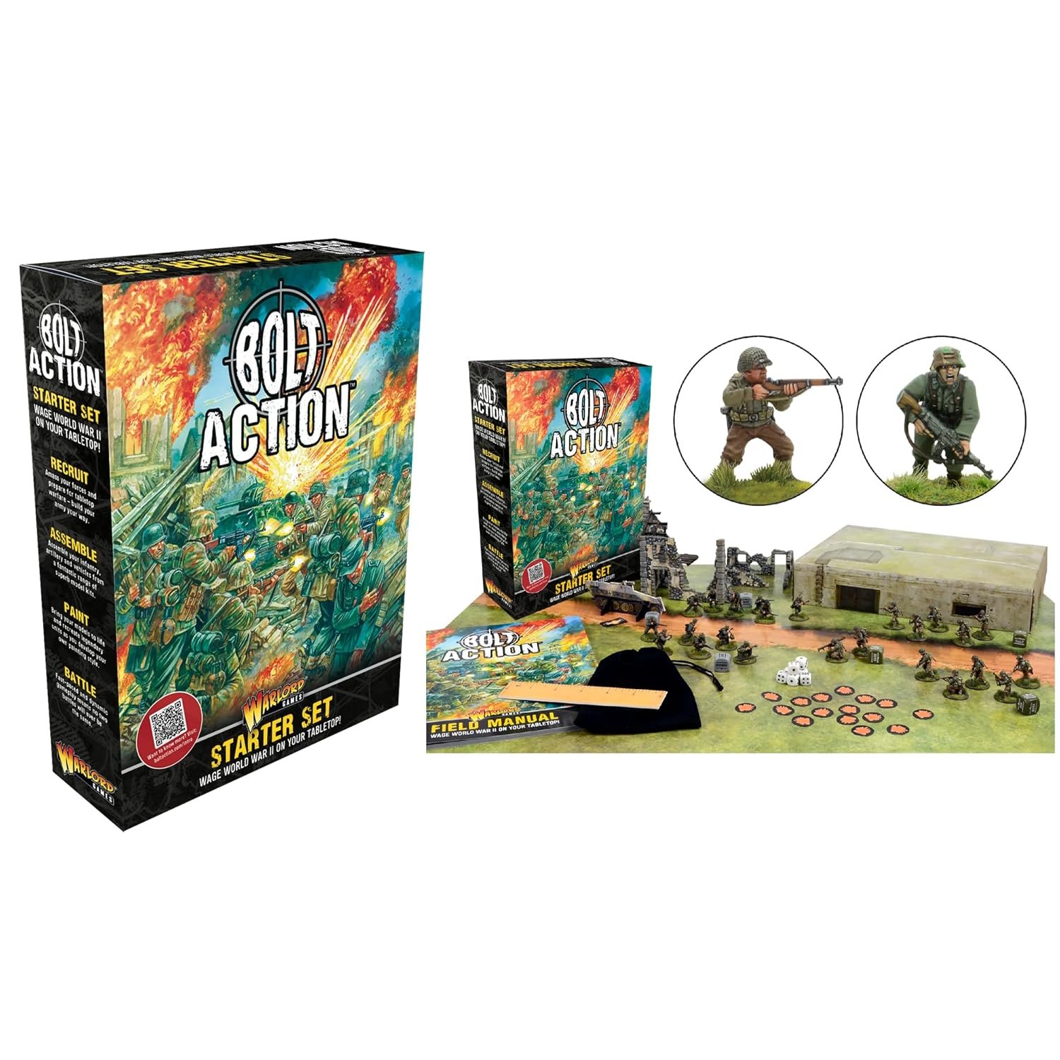 Warlord Games Bolt Action Starter Set - a 28mm World War 2 Strategy Tabletop Battle Game for 2 or more Players Using Miniatures