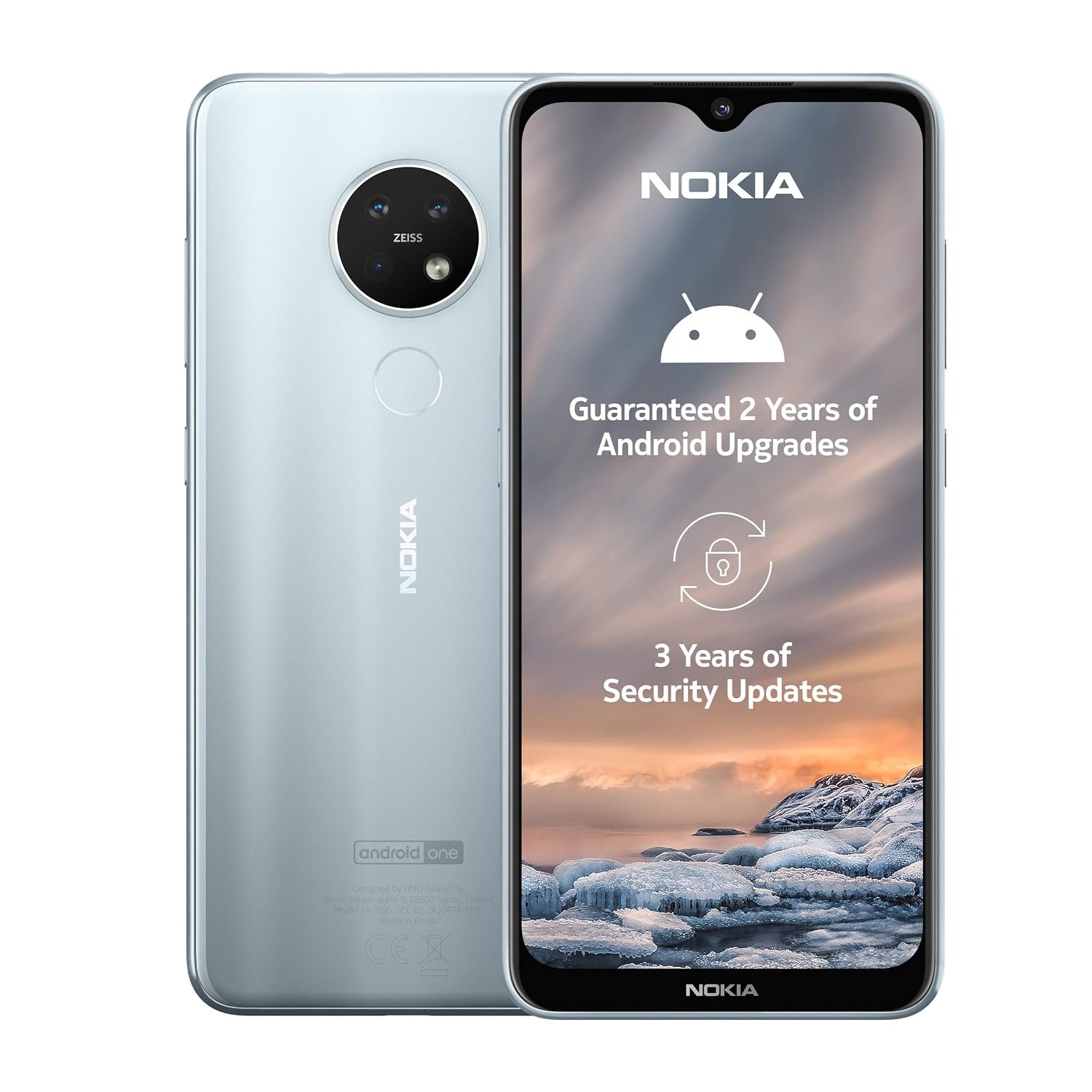 Nokia 7.2 6.3-Inch Android UK SIM-Free Smartphone with 4GB RAM and 64GB Storage (Dual Sim) – Ice (Renewed)