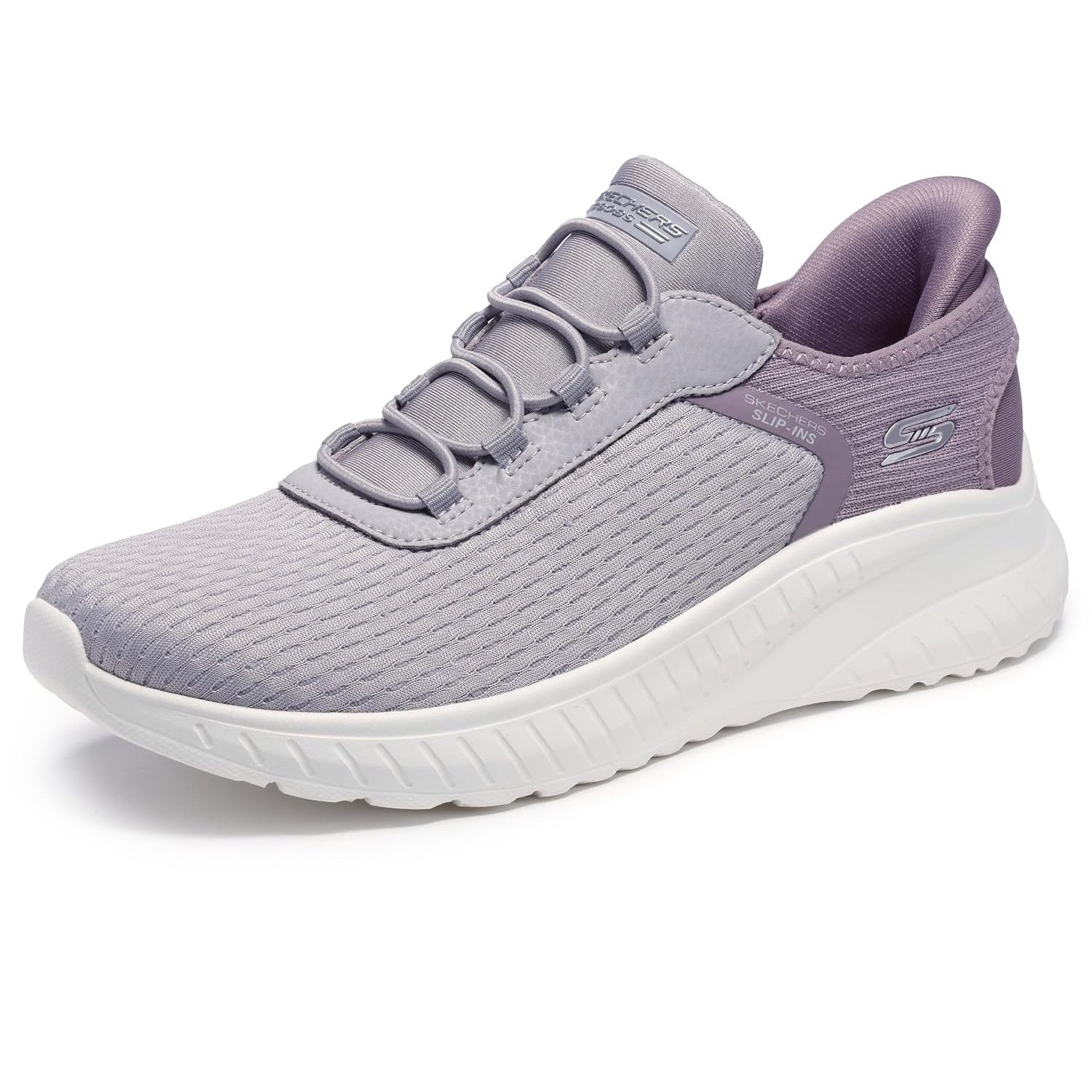 Skechers Women's Hands Free Slip-ins Bobs Squad Chaos-in Color Sneaker, Lav, 6.5 UK