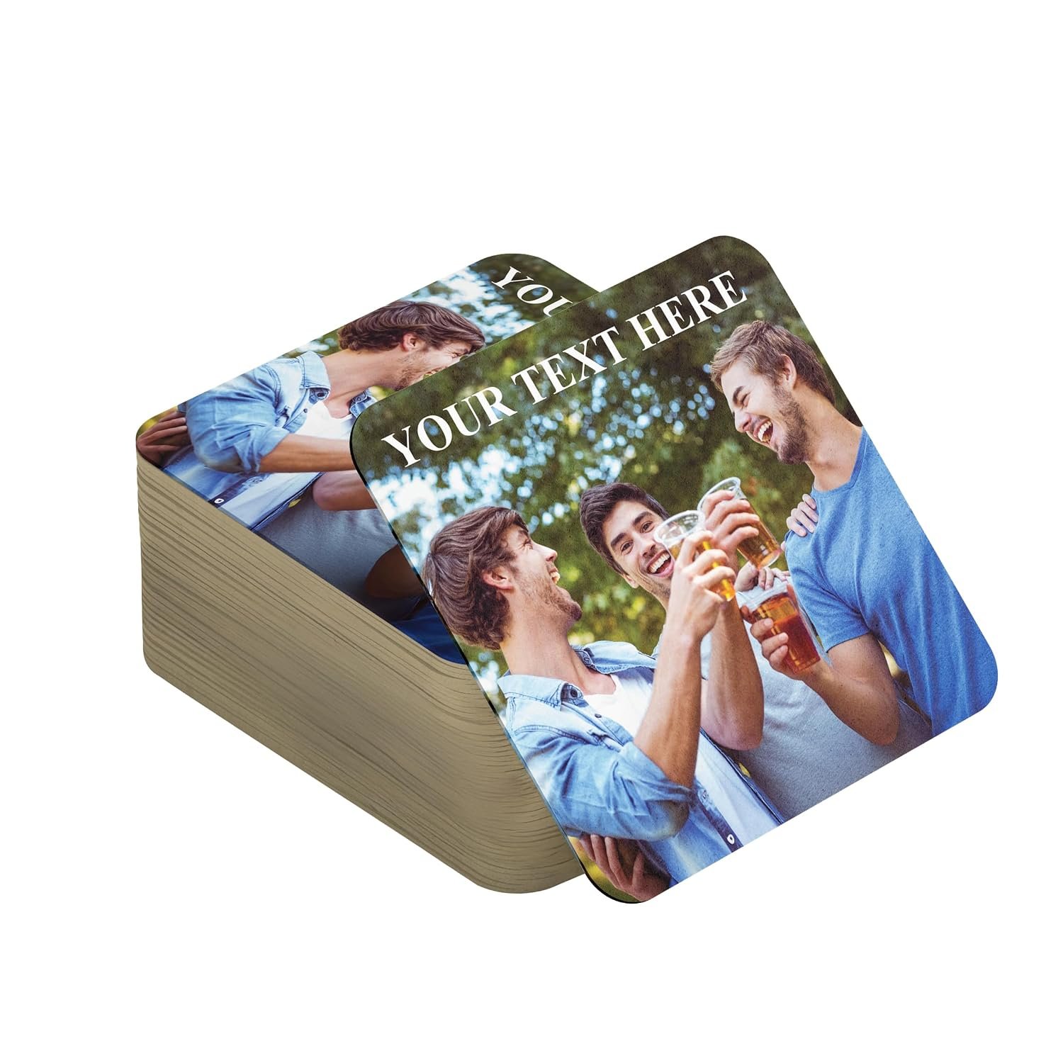 Personalised Photo Beer Coasters and Mats For Drinks Custom Home Bar Accessories (Set of 48)