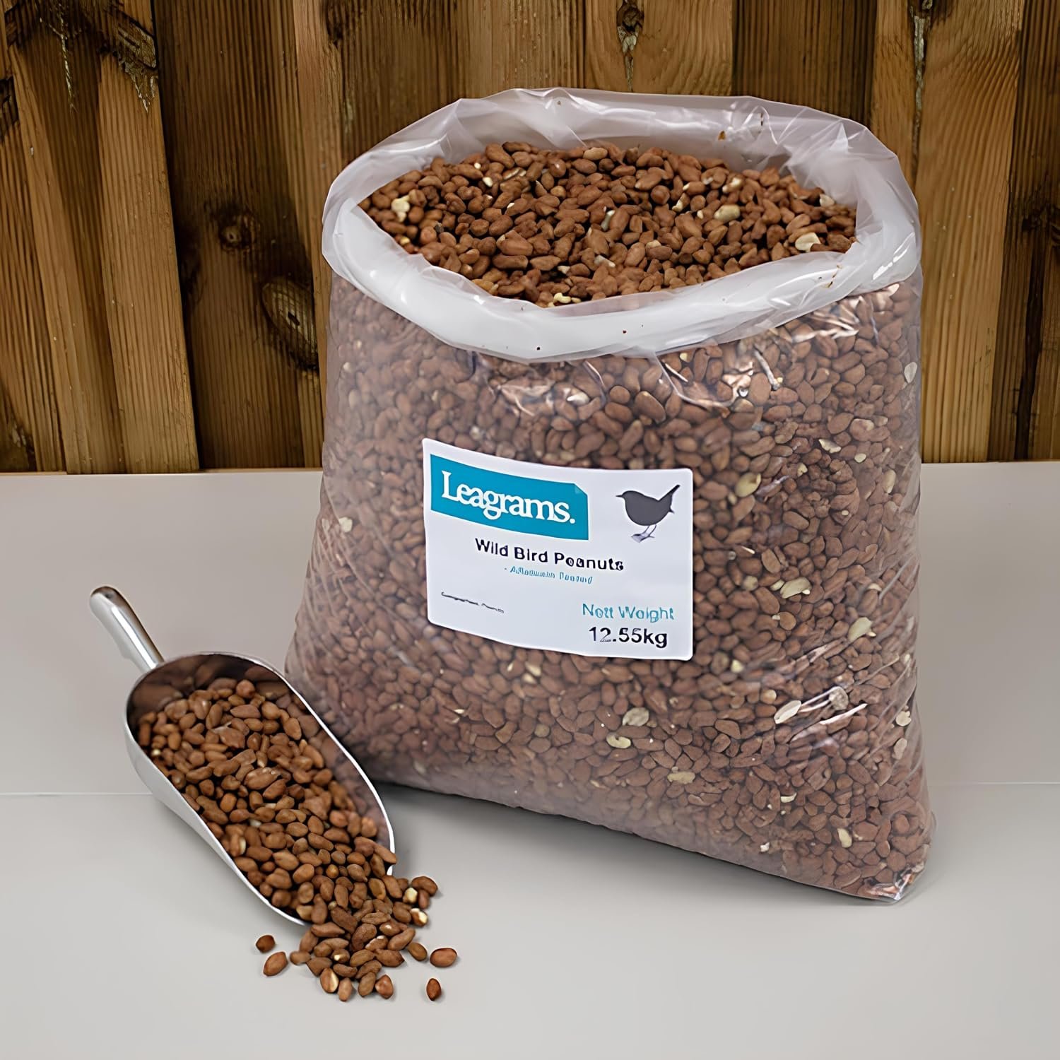 Leagrams Standard Peanuts for Wild Birds, Aflatoxin Tested, High-Energy Whole Peanuts for Garden Birds (12.55kg) Bag