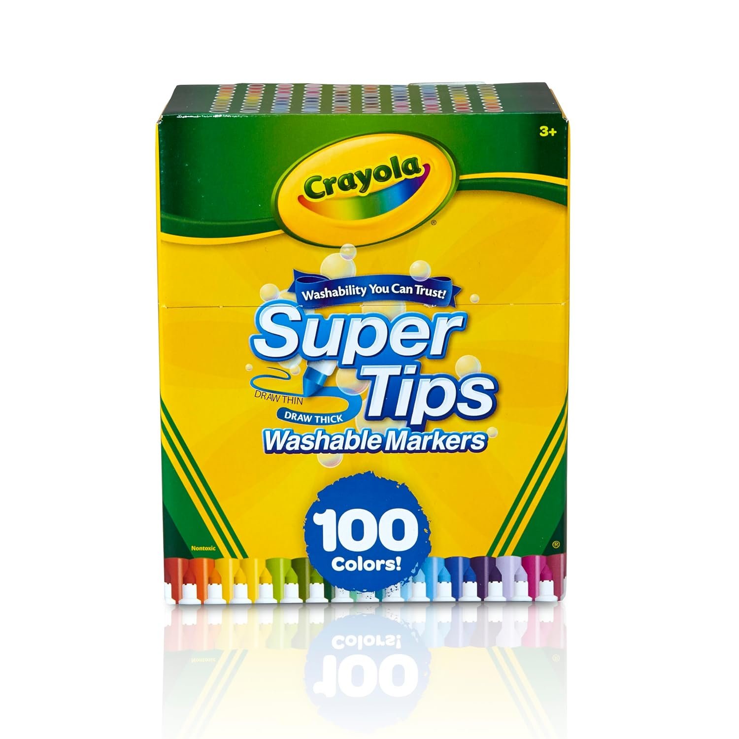 CRAYOLA - Super Tips Marker Set, Washable Markers, 100 Unique Colors, Art Set for Kids, 100 Count