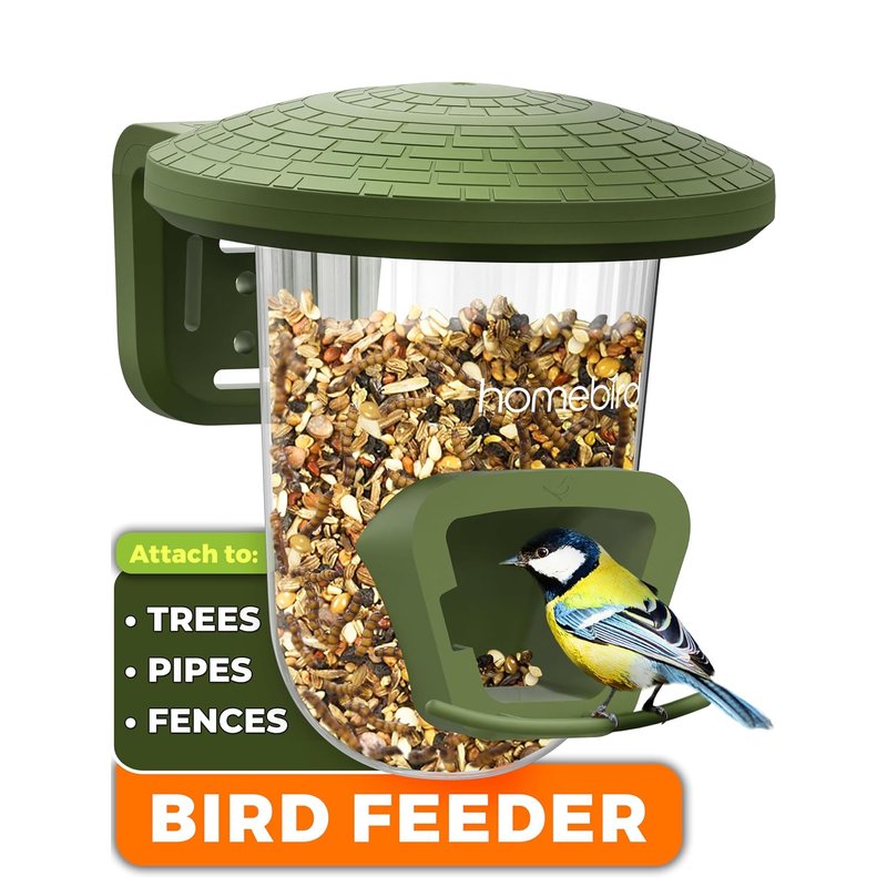 Outdoor Bird Feeders for Small Birds - No Mess Bird Seed Feeder for Fences, Walls, Trees and Balcony – PerchPod for Wild Birds - UK Designed - Perfect Present for Bird Lovers