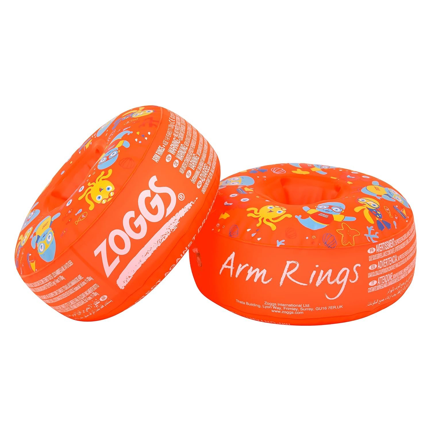 Zoggs Arm Rings, Dual Buoyancy Arm Bands, Swimming Armbands for Kids,Orange/Multi,1-6 years, 11-30kg