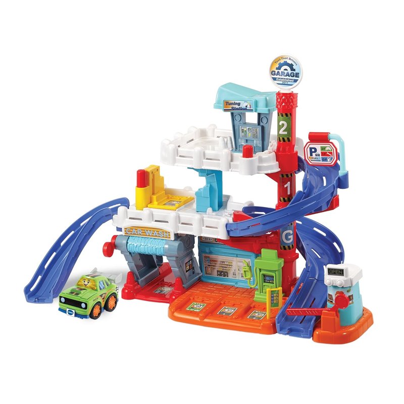 VTech Toot-Toot Drivers Fix & Fuel Garage, Car Tracks Kids With Lights And Sounds, Musical Toy, Suitable Boys & Girls 12 Months, 2, 3, 4 + Years, English Version