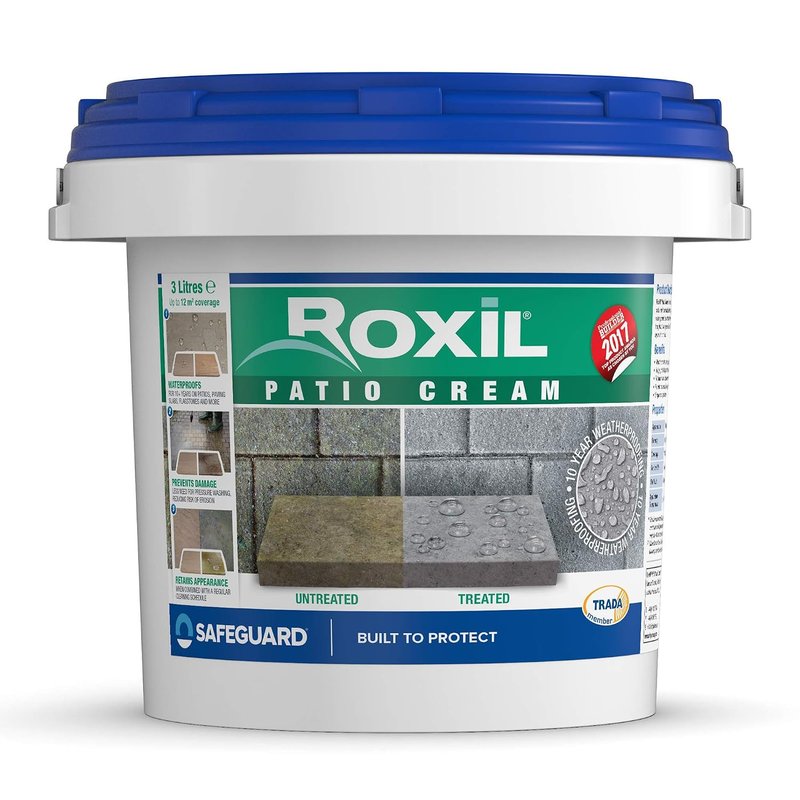 Roxil Patio Sealer Cream - 10-Year Weatherproofing Sealant, High-Strength Block Paving and Patio Seal (3 Litre)