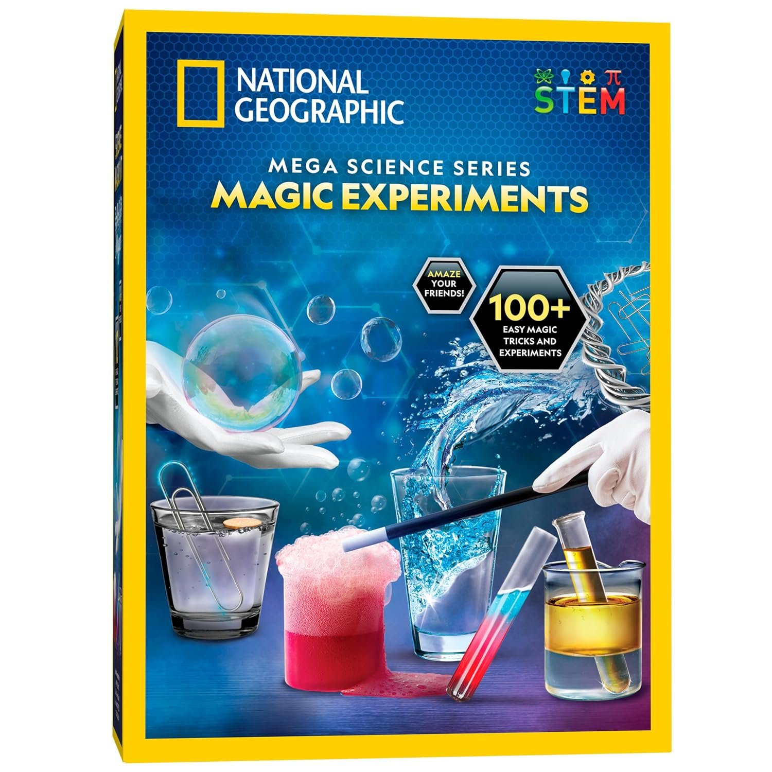 NATIONAL GEOGRAPHIC Science Magic Kit – 100+ Science Experiments and Magic Tricks for Kids, Chemistry Set and STEM Activity Kit, Fun Educational Science Toy for Boys and Girls
