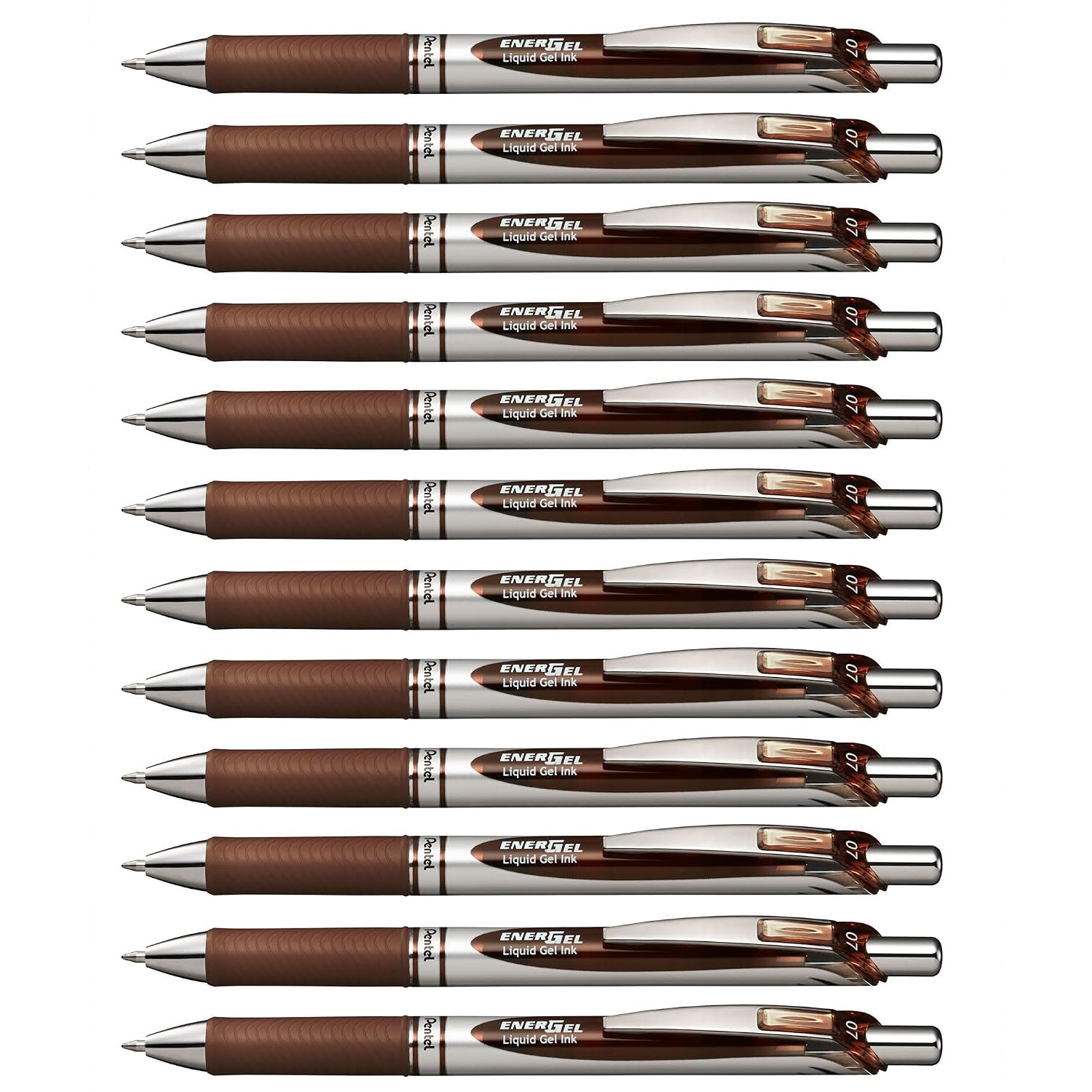 EnerGel XM Retractable Brown Ink Rollerball Pen (Pack of 12)