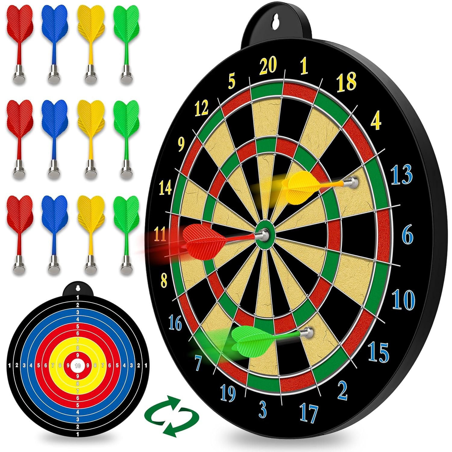 Magnetic Dart Board with 12pcs Magnetic Darts, Excellent Indoor Game and Party Games - Birthday Gifts for 5 6 7 8 9 10 11 12 Year Old Boy Kids