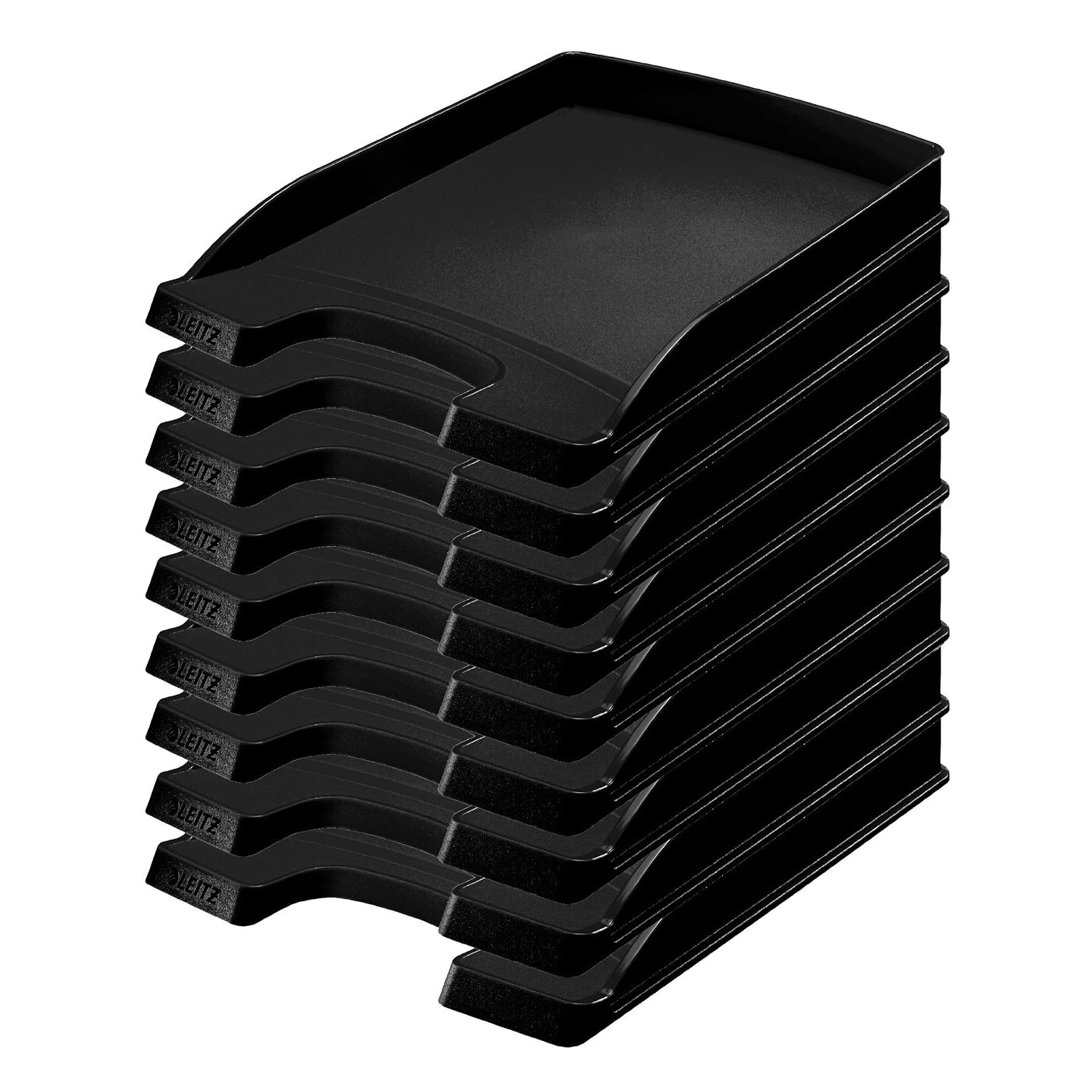 Leitz Plus Letter Tray Slim 35 mm – Pack of 10 Height 37 mm black