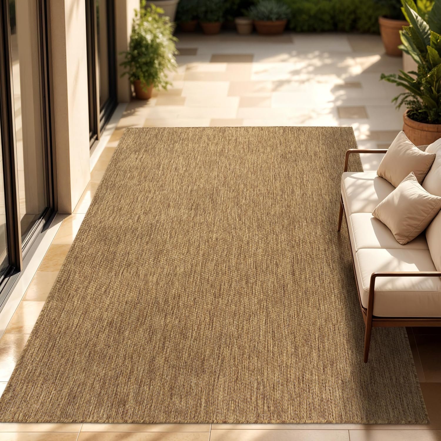 Paco Home Outdoor Rug Waterproof - Easy-Cleaning, UV- & Weather-Resistant Patio & Garden Area Rug for Porch, Kitchen & Hallway, Size:120x160 cm, Colour: