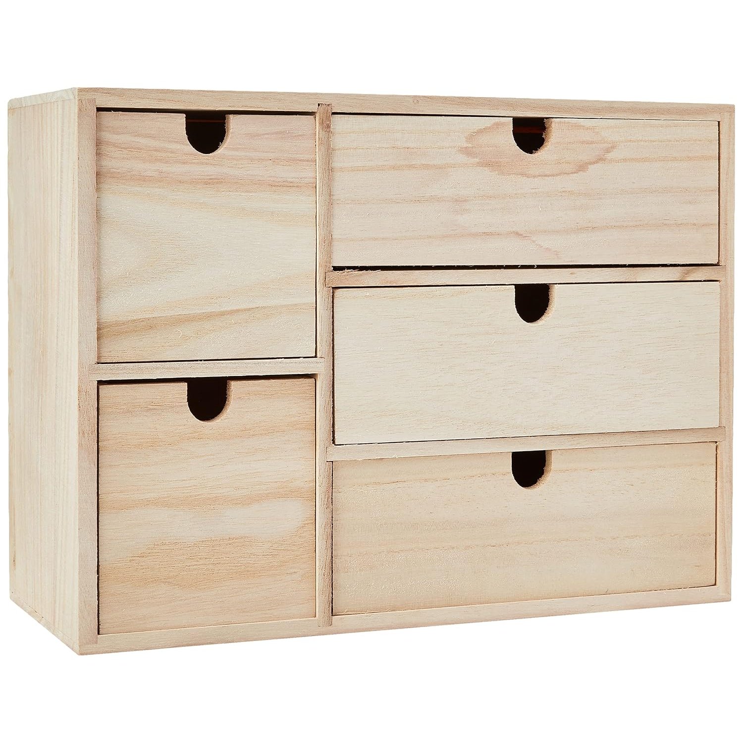 Artemio 14002158 Wooden Storage Box with Drawers, Brown, 35 x 15 x 26 cm