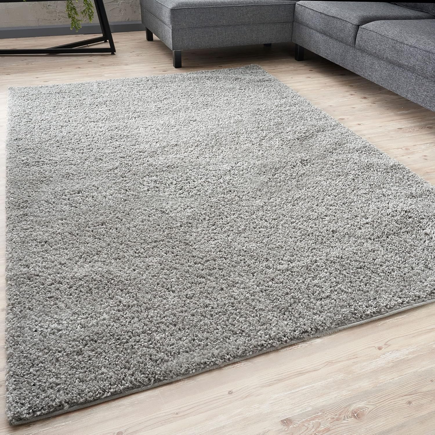 THE RUGS Living Room Rug - Shaggy Soft And Elegant Carpets For The Bedrooms And Kitchen, Easy To Clean, Many Different Sizes (120x170 cm, Grey)