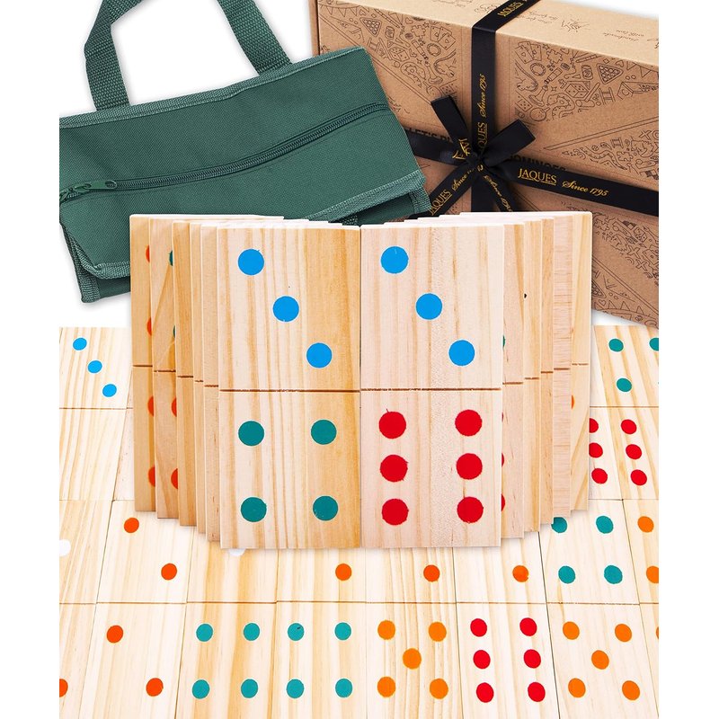 Jaques of London Wooden Giant Dominoes | Garden Games for Kids | Dominoes for Children | Outdoor Games | Since 1795