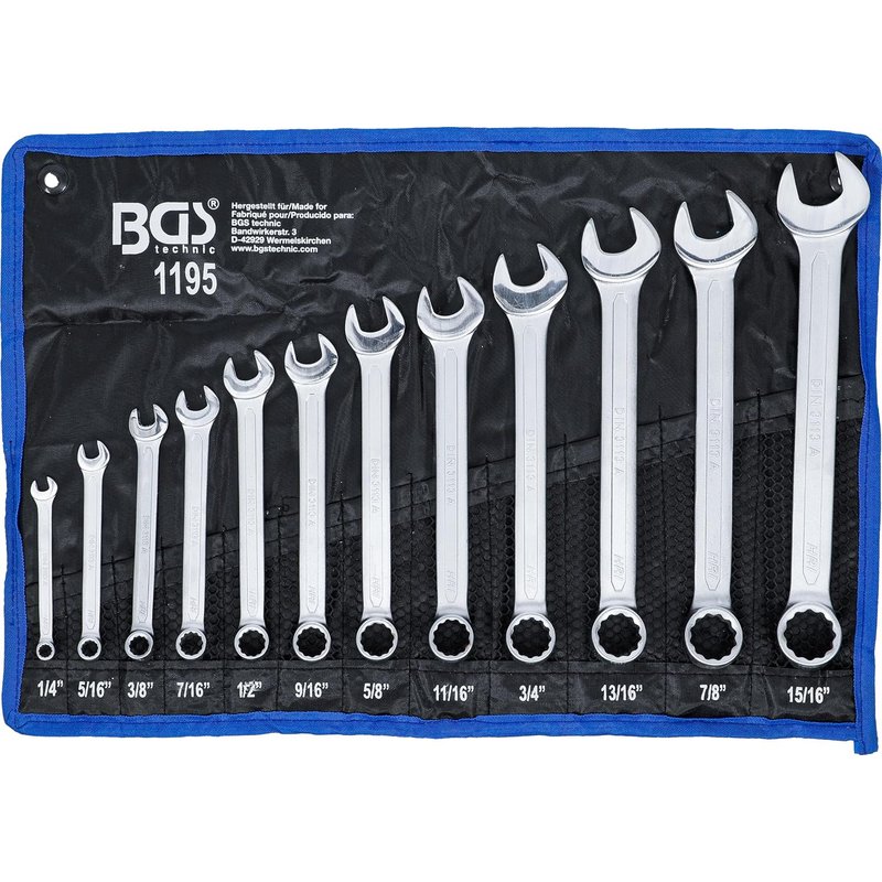 BGS 1195 | Combination Spanner Set | Inch Sizes | 1/4" - 15/16" | 12 pcs.