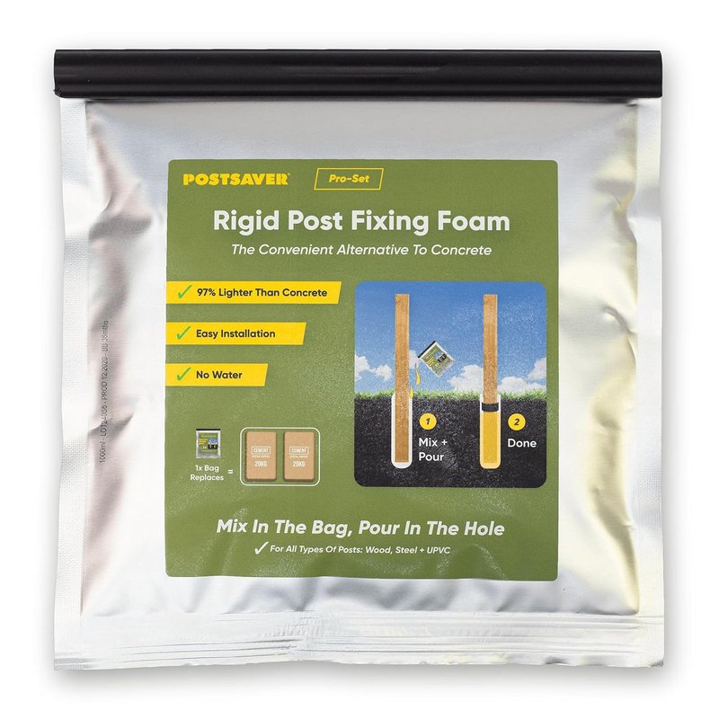 Postsaver Pro-Set Post Fixing Foam | Quick and Easy Fence Concrete | Alternative to Traditional Concrete | For All Types of Posts | 1 Pack = 40Kg