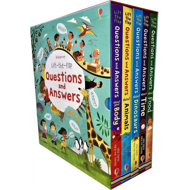 Usborne Lift-the-flap Questions and Answers 5 Books Collection Box Set