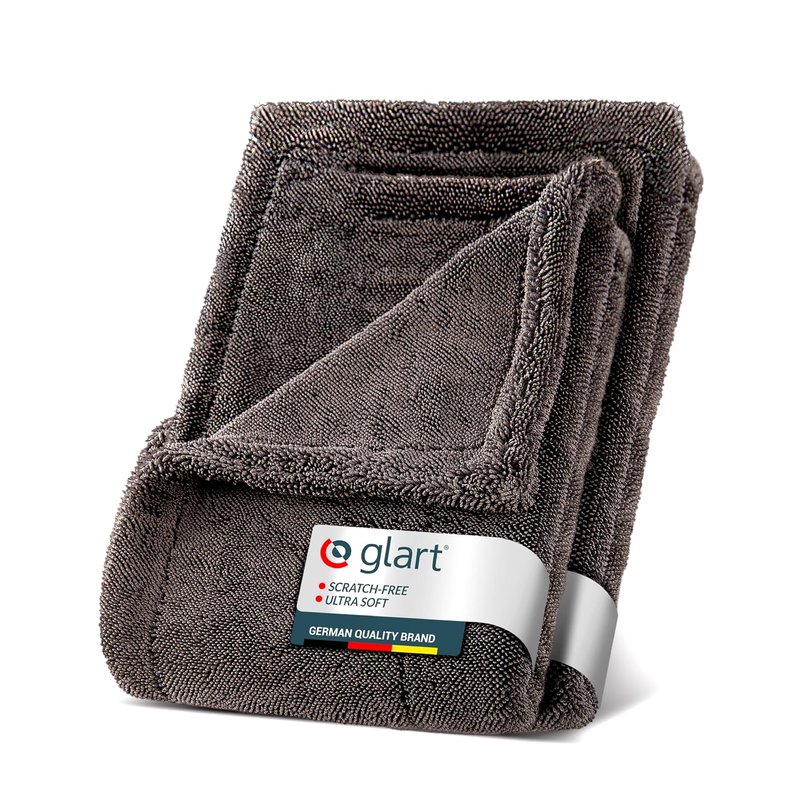 Glart Set Twist Car Drying Cloths XXL - Premium 80x55cm and 60x40cm microfiber towels for scratch-free drying. Large drying towel for cars and motorcycles