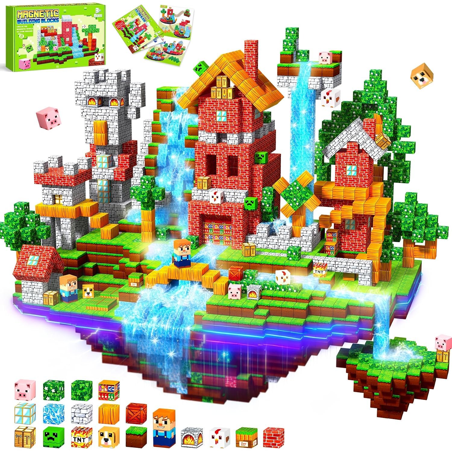 COOLJOYA Magnetic Blocks-150 PCS Magnetic Building Blocks, Easter Gifts for Kids, Building Toys for Montessori Birthday Gifts with Magnets, Montessori Sensory Toys Boys Girls Ages 3 4 5 6 7 8 9 10