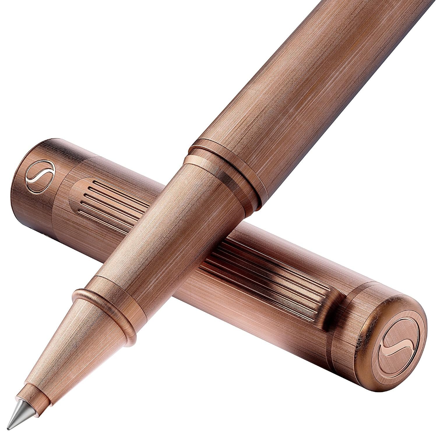 Scriveiner Copper Rollerball Pen - Stunning Luxury Pen, Schmidt Ink Refill, Best Roller Ball Gift Set for Men & Women, Professional, Executive Office, Nice Pens