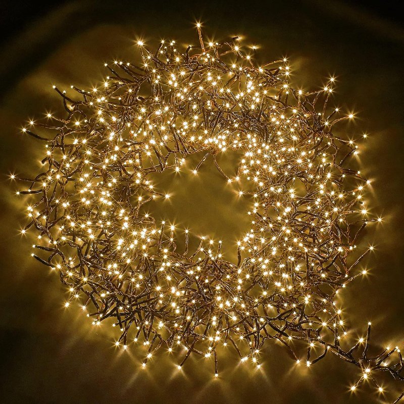 NETTA Christmas Tree Lights Cluster Lights 1000 LED - 8 Hours On Timer, 8 Light Modes, Plug in, Waterproof Indoor & Outdoor Use – 1000 LED / 12m Lit Length, Warm White