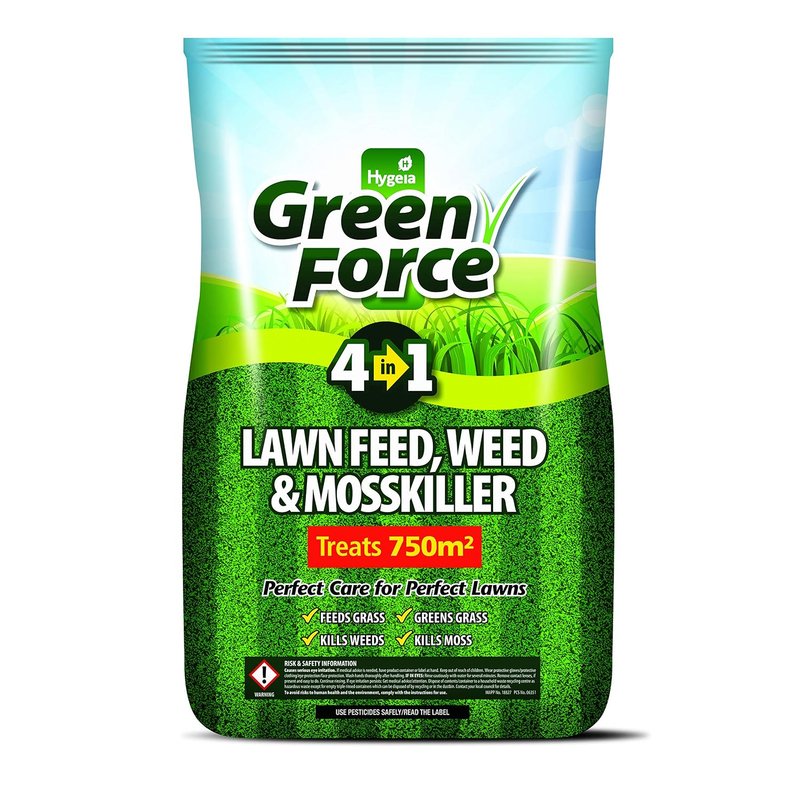 GREENFORCE G60015 4 in1 Lawn Feed Weed, Moss Killer, Green, 50 X 40 X 25 cm