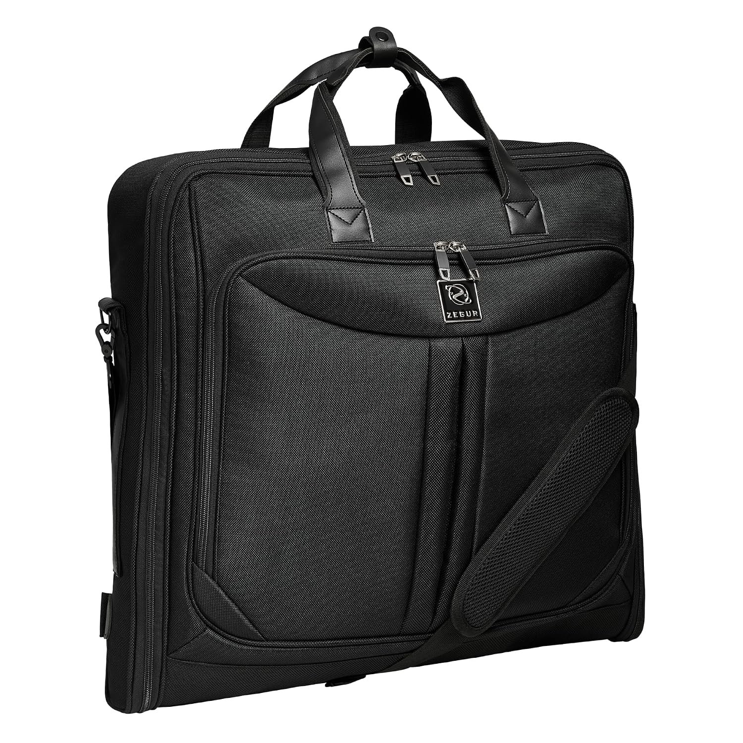ZEGUR Premium Suit Bag Carry On - Garment Bag for 4 Suits or Dresses - Travel & Business Suit Carriers with Shoulder Strap and Laptop Compartment