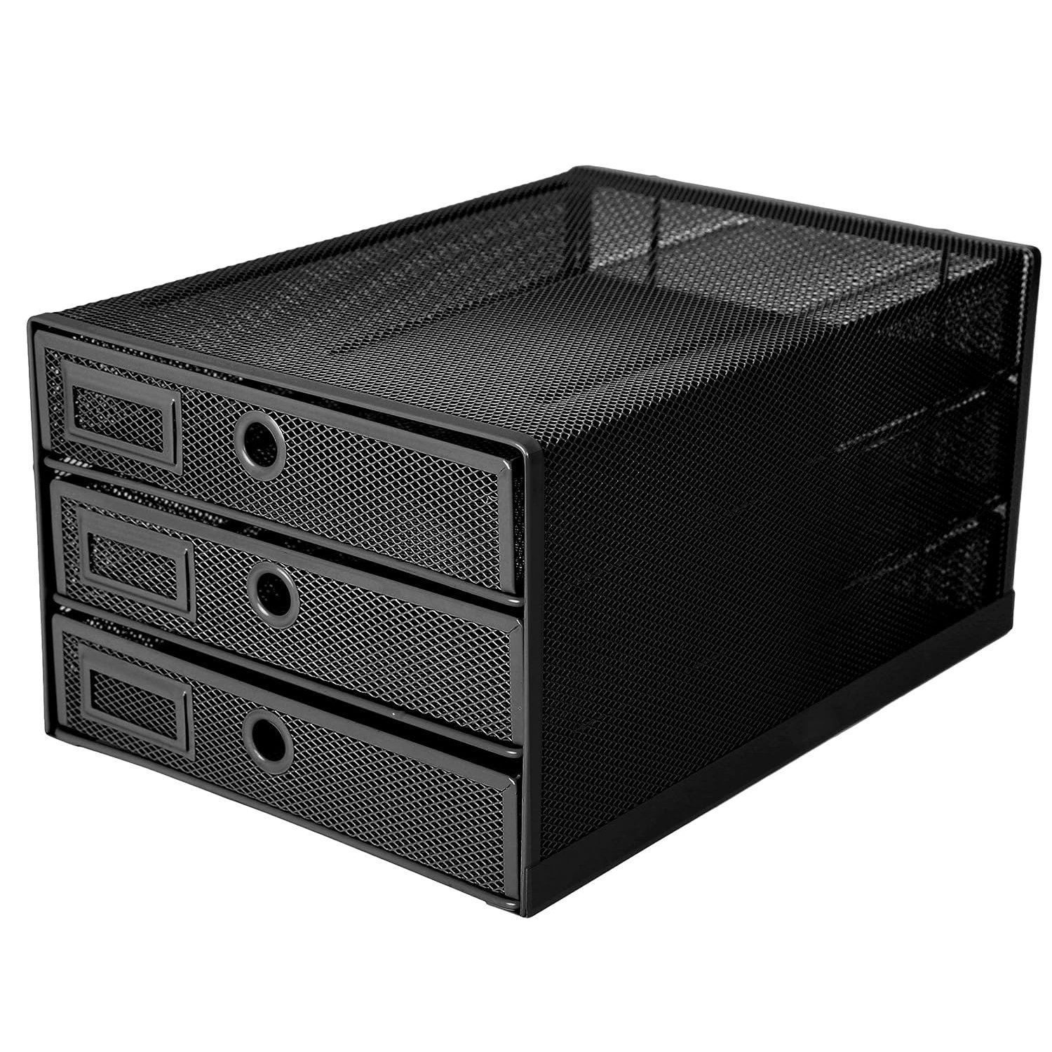 EXERZ 3 Tier Mesh Paper Sorter A4 Letter Tray Desk Organiser Drawers Black