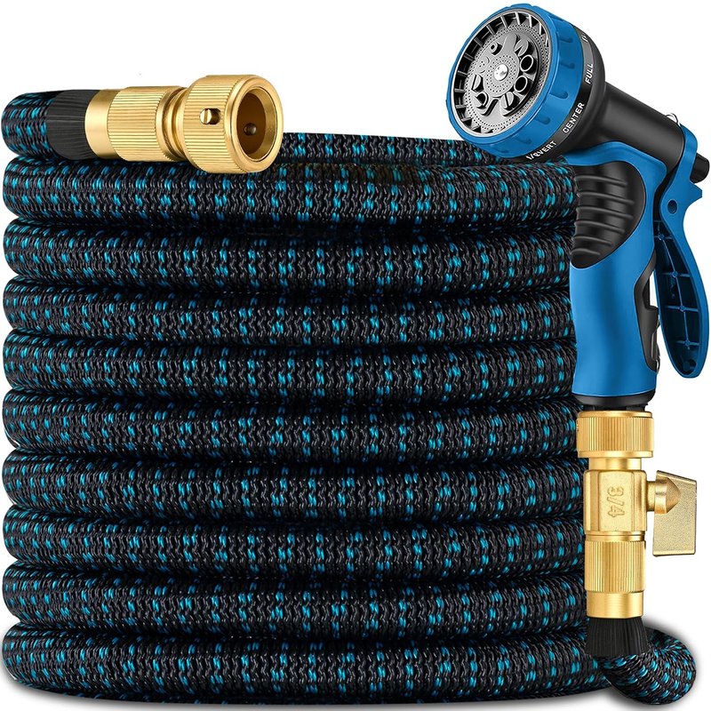 100 ft Expandable Garden Hose Pipe - Heavy Duty Expanding Water Hoses with 10 Spray Nozzle -Retractable,Flexible,Never Kink & Tangle Car Washing Expanding Garden Hose Pipe for Yard, Outdoor