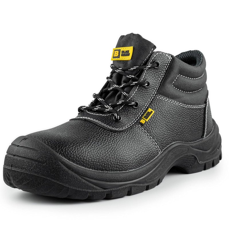 Black Hammer Mens Safety Boots Work Shoes Leather Steel Toe Cap Lightweight Footwear S3 SRC 1400 (10 UK)