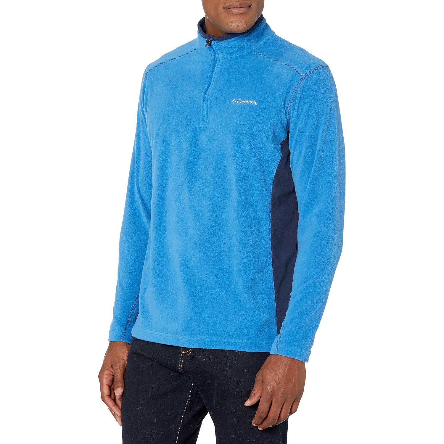 Columbia Men's Klamath Range II Half Zip Hiking Shirt, Bright Indigo/Collegiate Navy, 4X Tall