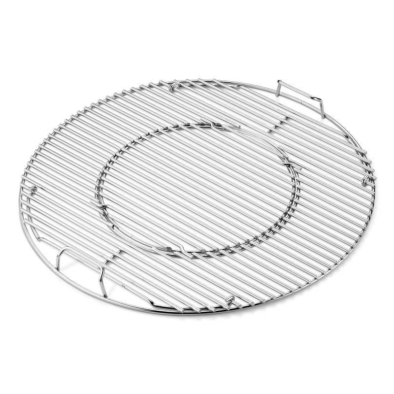 Weber Grill Grates for 57 cm Charcoal Barbecues - Gourmet BBQ System, Robust Steel Grates with GBS Insert for Versatile Accessories – Silver (8835)
