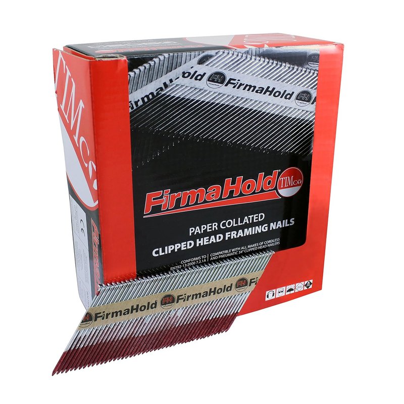 TIMCO FirmaHold Collated Clipped Head Nails - Trade Pack - Ring Shank 2.8 x 50 - Bright- 3300 Pieces