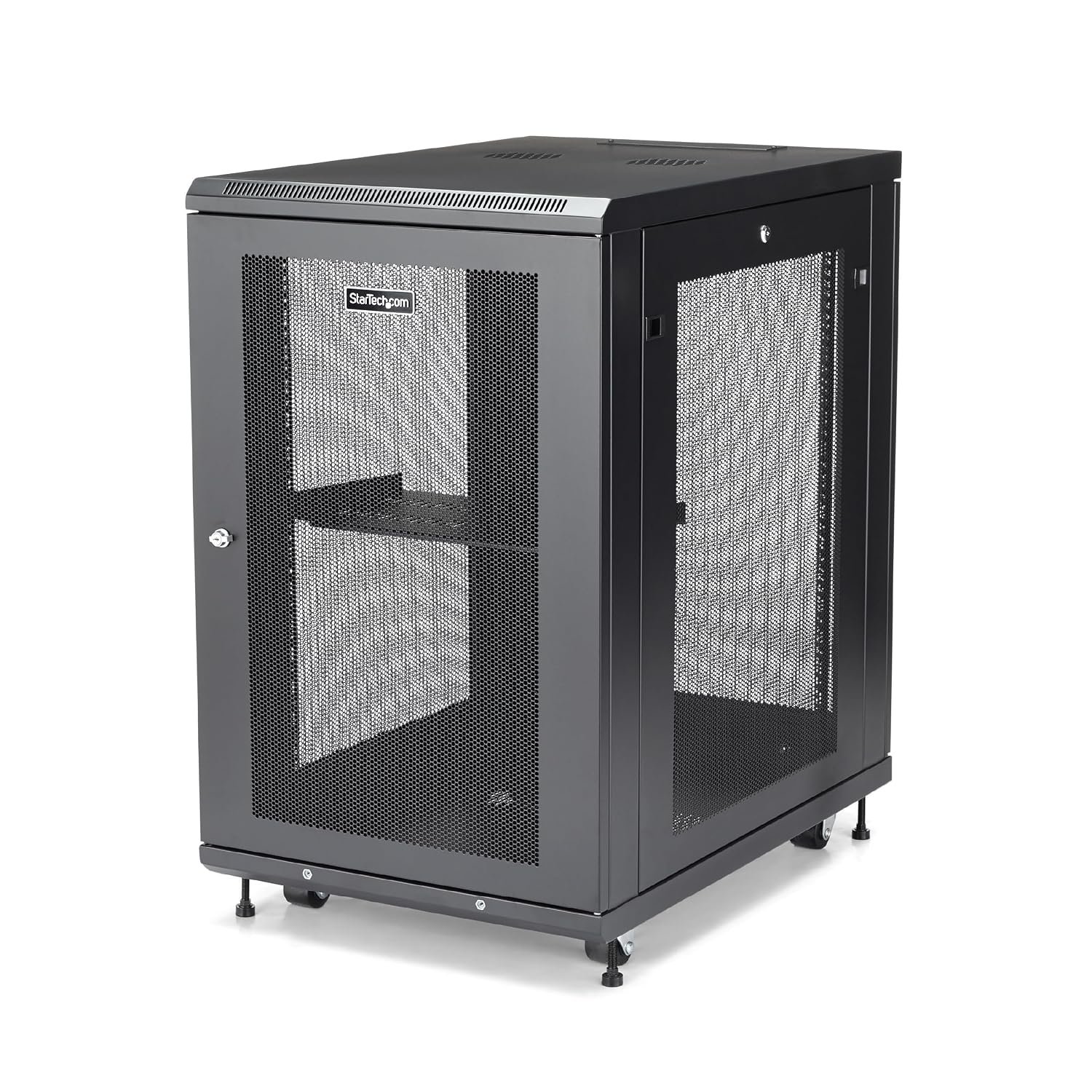 StarTech 18U Enterprise-Grade Server Rack Cabinet Kit, 19in Enclosed 4-Post Rack with Shelf and Cable Management, 29in (75cm) Mounting Depth, 992lb (450kg) Capacity