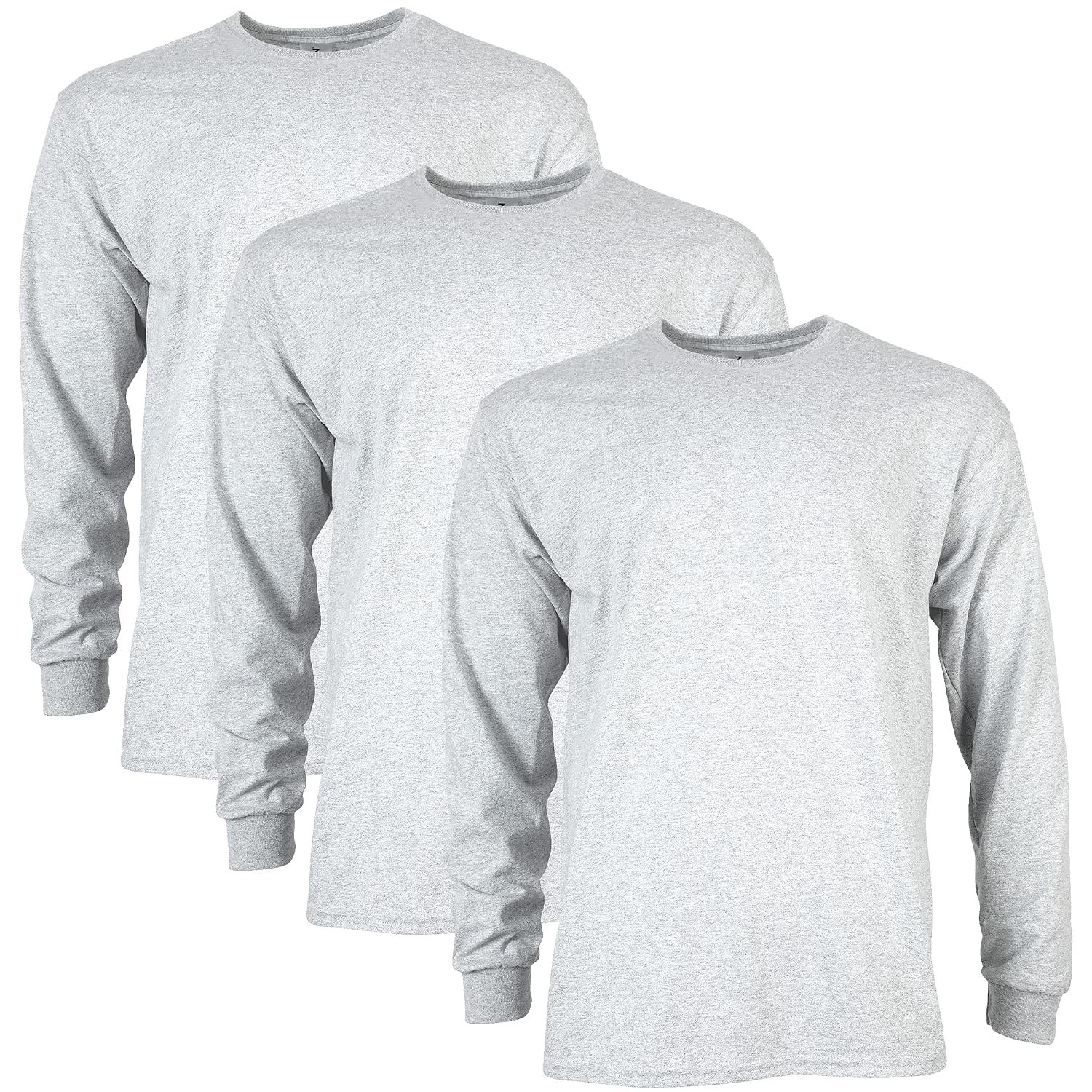 Gildan Unisex's Ultra Cotton Long Sleeve T-Shirt, Style G2400, Multipack, Ash Grey (3-Pack), M (Pack of 3)